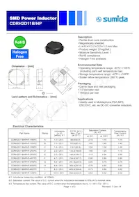 CDRH2D11BHPHF-100PC Datasheet Cover