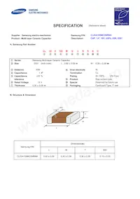 CL03A105MO3NRNH Datasheet Cover