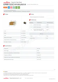 GRM1555C1H180JA01J Datasheet Cover