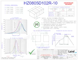 HZ0805D102R-10 Datenblatt Cover