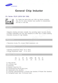 CIL31Y100KNE Datasheet Cover