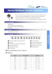 CL31A107MPHNNNE Datasheet Cover