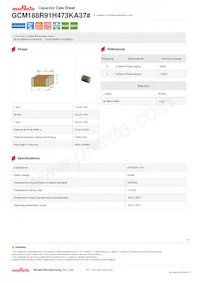 GCM188R91H473KA37D Datasheet Cover