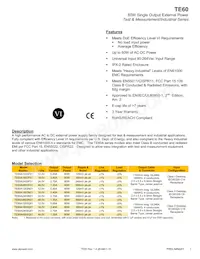 TE60A1603F01 데이터 시트 표지