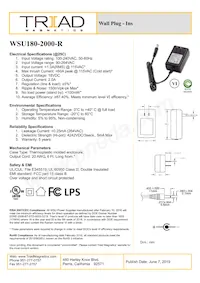 WSU180-2000-R 데이터 시트 표지