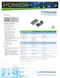 PTH04040WAS Datasheet Cover