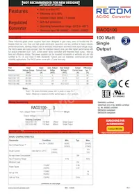 RACG100-48S Datasheet Cover