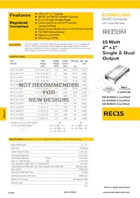 REC15-1212D/H3 Datasheet Cover