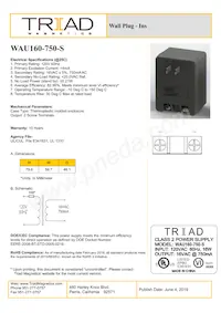 WAU160-750-S Datasheet Cover