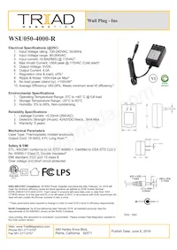 WSU050-4000-R 데이터 시트 표지