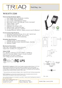 WSU075-3200 Datasheet Cover