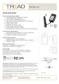 WSU150-0560 Datasheet Cover