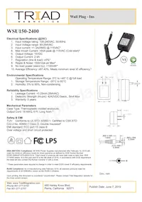 WSU150-2400 Datasheet Cover