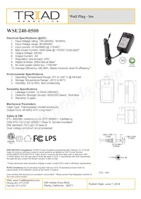 WSU240-0500 Datasheet Cover