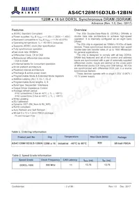 AS4C128M16D3LB-12BINTR Datasheet Page 2