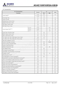 AS4C16M16MSA-6BINTR Datasheet Pagina 16