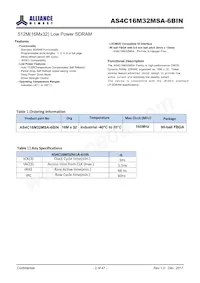 AS4C16M32MSA-6BINTR Datasheet Page 2