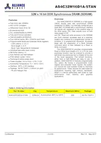 AS4C32M16D1A-5TAN Datasheet Page 2