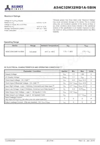 AS4C32M32MD1A-5BINTR Datasheet Page 20
