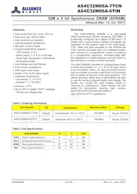 AS4C32M8SA-6TINTR Datasheet Page 2