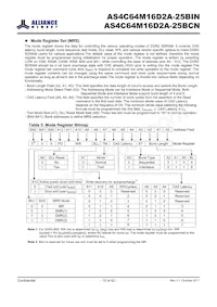 AS4C64M16D2A-25BINTR Datasheet Page 10