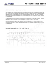 AS4C64M16D2B-25BCN Datasheet Page 17