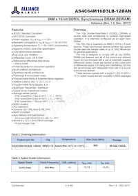 AS4C64M16D3LB-12BAN Datasheet Page 2