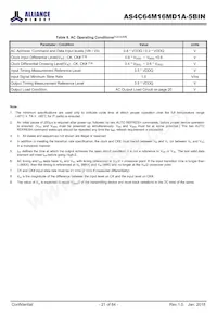 AS4C64M16MD1A-5BINTR Datasheet Page 21