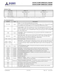 AS4C64M16MD2A-25BIN Datasheet Page 5