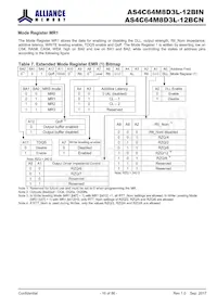 AS4C64M8D3L-12BINTR數據表 頁面 16