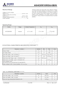 AS4C8M16MSA-6BINTR Datasheet Page 14