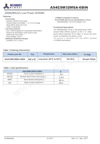 AS4C8M32MSA-6BINTR數據表 頁面 2