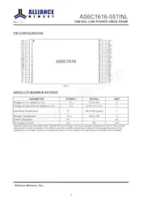 AS6C1616-55TINL數據表 頁面 3
