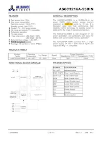 AS6C3216A-55BIN Datasheet Page 2