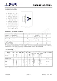 AS6C3216A-55BIN Datasheet Page 3