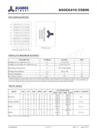AS6C6416-55BINTR Datenblatt Seite 3