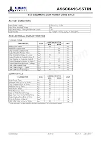 AS6C6416-55TINTR Datasheet Page 6