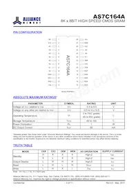 AS7C164A-15PIN數據表 頁面 3