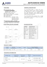 AS7C325632-10BINTR Datasheet Page 2