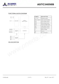 AS7C34098B-10TIN Datasheet Page 3