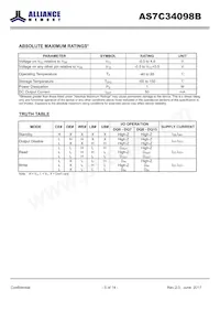 AS7C34098B-10TIN Datasheet Page 5