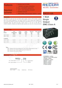 RAC01-12SGA Datasheet Cover