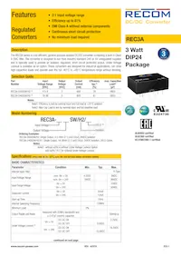 REC3A-0505SW/H2/X1 Datasheet Cover