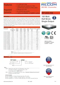 RP100H-2415SRW/P-HC Datasheet Cover