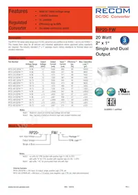 RP20-4815DFW/N-HC Datasheet Cover