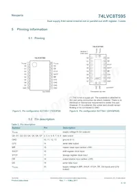 74LVC8T595PWJ Datasheet Page 4