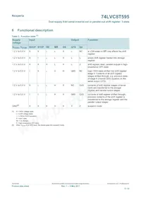 74LVC8T595PWJ Datasheet Page 5