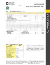 HMC701LP6CETR Datasheet Pagina 4