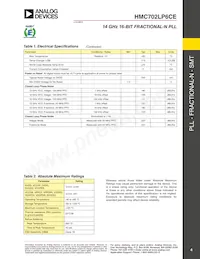 HMC702LP6CETR Datasheet Pagina 4