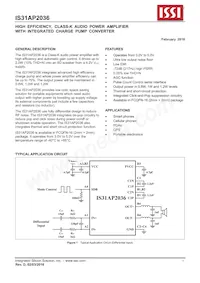 IS31AP2036-CLS2-TR Datasheet Cover